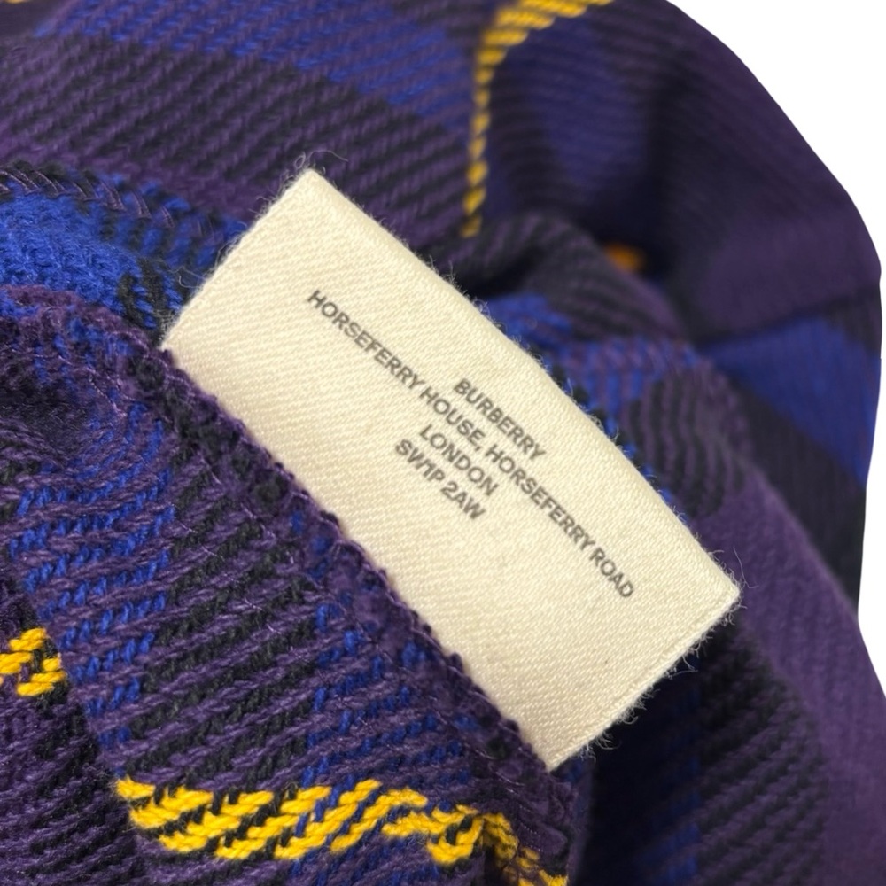 Burberry Blue Purple Tartan Plaid Tote Bag Shopper Shoulder Nova Check Limited - Picture 3 of 6